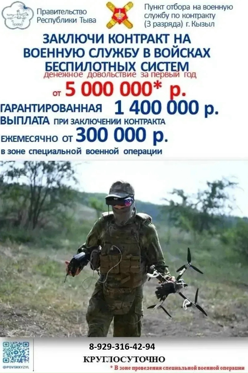 Требуются операторы БпЛА в возрасте от 18 до 45 лет, гарантированное увольнения по истечении срока контракта 1 год