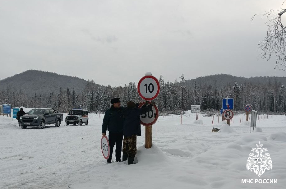На ледовой переправе «Хамсара» в Тоджинском районе увеличили грузоподъёмность вдвое