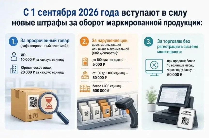 С 1 сентября 2026 года вступают в силу штрафы